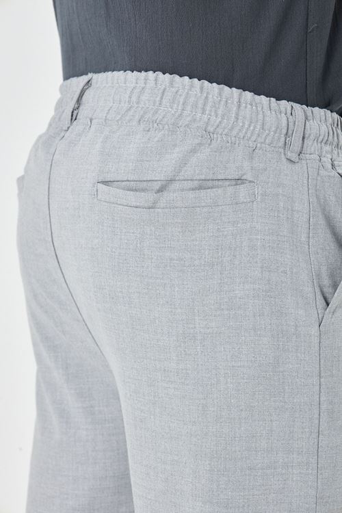 Erkek Bel Kemerli Klasik Bez Ayağı Kumaş Jogger