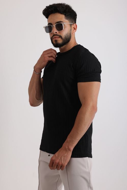 Erkek Fitilli Zinox Kumaş Tişört & Fermuarlı Duble Kumaş Pantolon Takım