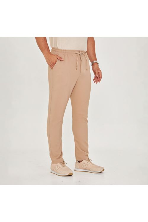 Erkek Bel Kemerli Bağcıklı Düz Paça Dabıl Kumaş Klasik Pantolon