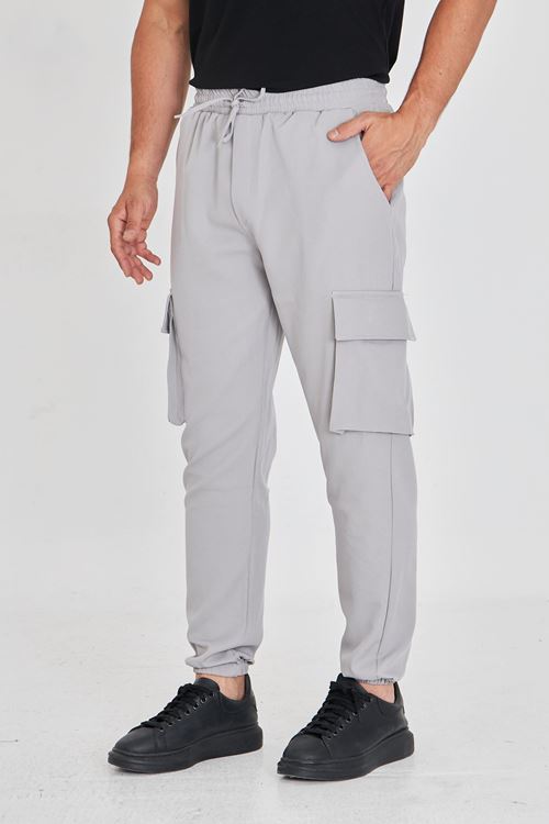 Duble Kumaş Kargo Cep Lastik Paça Pantolon