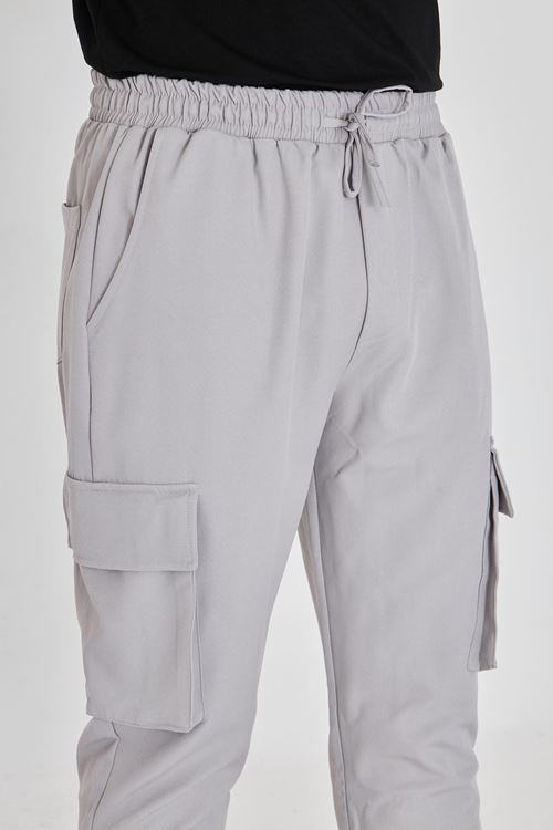 Duble Kumaş Kargo Cep Lastik Paça Pantolon