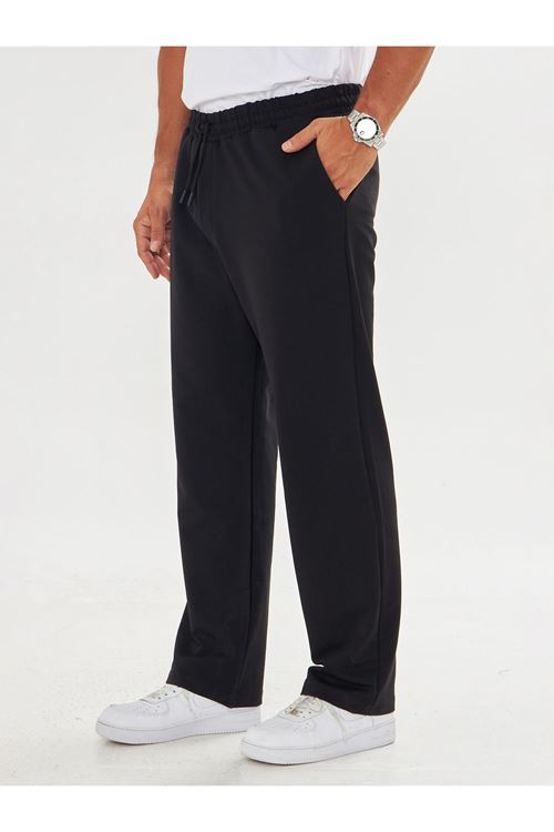 Erkek 2 İp Baggy Sade Bağcıklı Rahat Eşofman