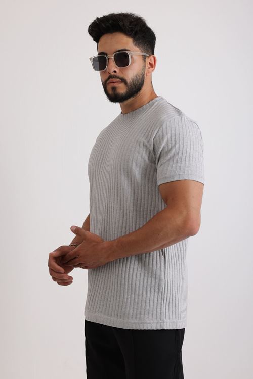 Erkek Fitilli Zinox Kumaş Tişört – Yumuşak Dokulu Basic Tişört
