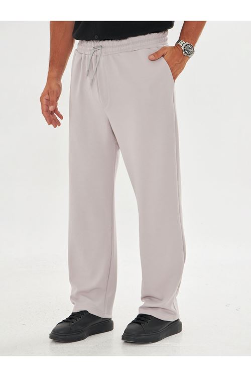 Erkek Baggy Krep Kumaş Bağcıklı Pantolon
