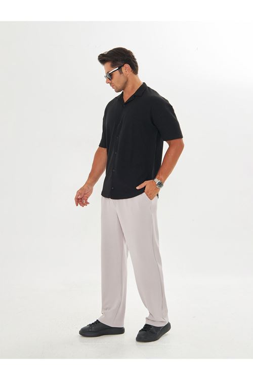 Erkek Baggy Krep Kumaş Bağcıklı Pantolon