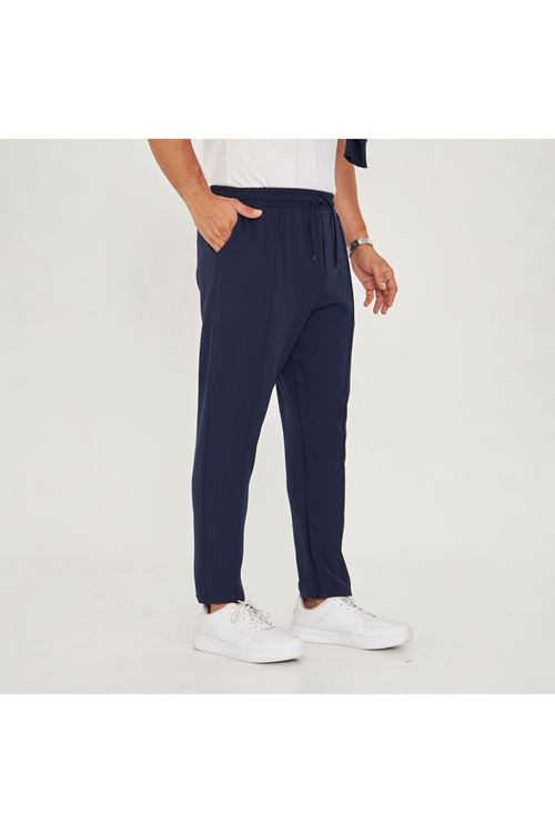 Erkek Çımalı Yandan Cepli Lastikli Bağcıklı Paça Fermuarlı Kullanışlı Slim Fit Jogger