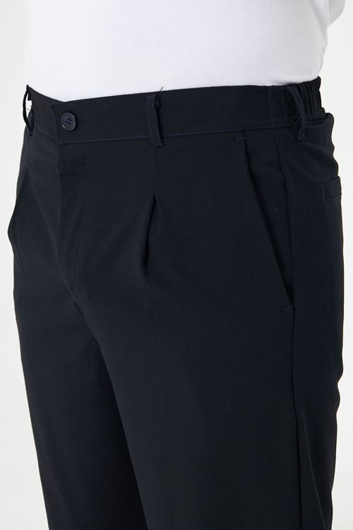 Erkek Pileli Baggy Bez Ayağı Kumaş Şık Pantolon