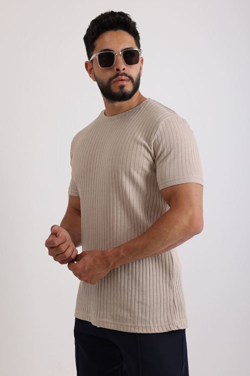 Erkek Fitilli Zinox Kumaş Tişört & Fermuarlı Duble Kumaş Pantolon Takım