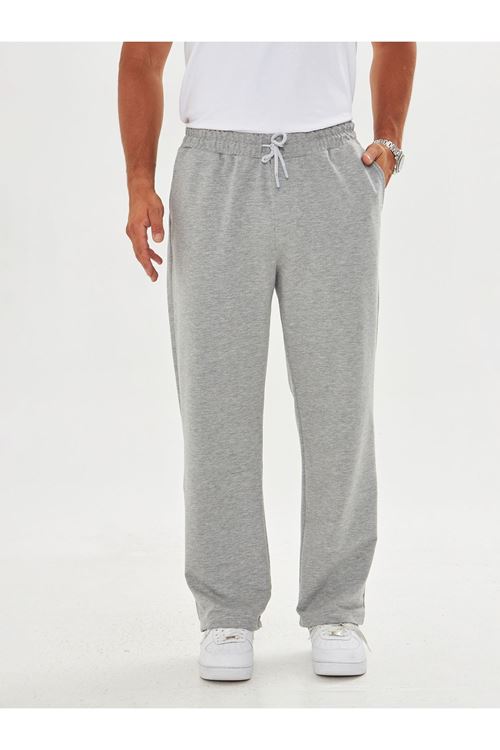 Erkek 2 İp Baggy Sade Bağcıklı Rahat Eşofman