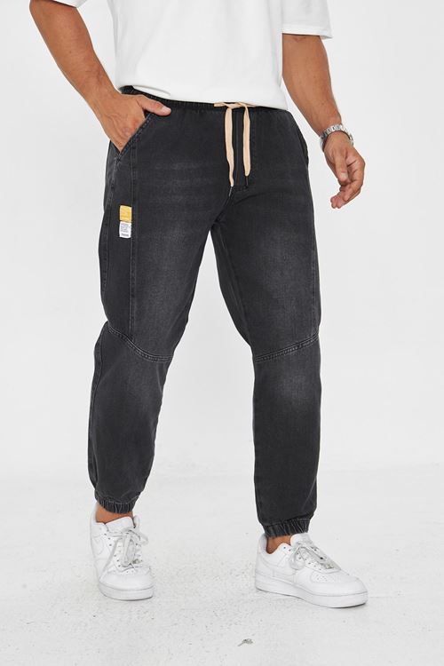 Erkek Parçalı Desen Yan Etiketli Paça Lastikli Bel Bağcıklı Pantolon 720