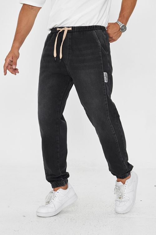 Erkek Paça Lastikli Yandan Parçalı Etiket Detaylı Regular Pantolon 730