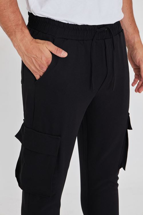 Duble Kumaş Kargo Cep Lastik Paça Pantolon