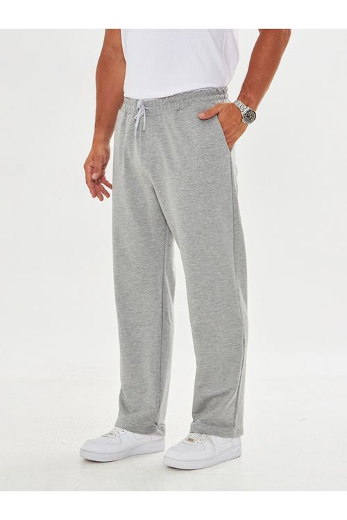 Erkek 2 İp Baggy Sade Bağcıklı Rahat Eşofman