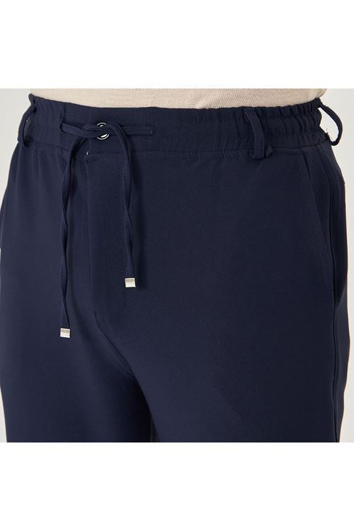 Erkek Bel Kemerli Bağcıklı Düz Paça Dabıl Kumaş Klasik Pantolon