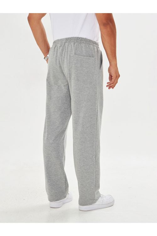 Erkek 2 İp Baggy Sade Bağcıklı Rahat Eşofman