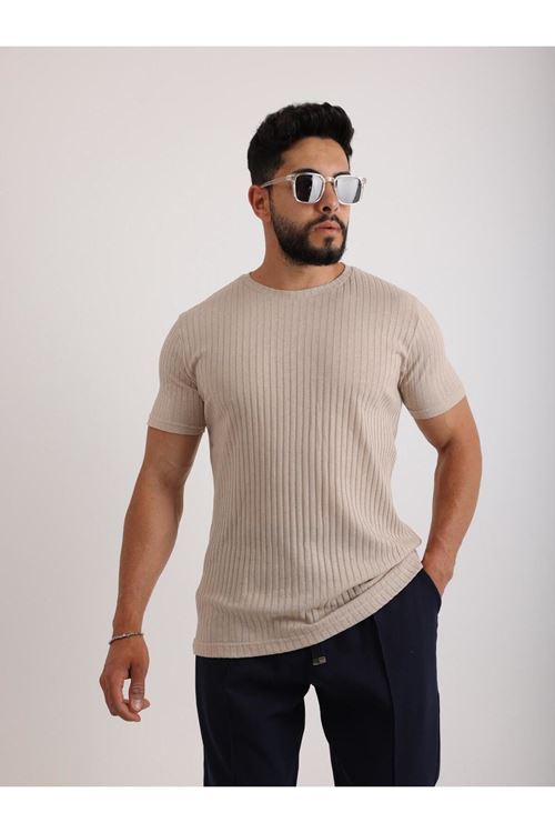 Zinox Kumaş Basic Kendinden Desenli T-shirt