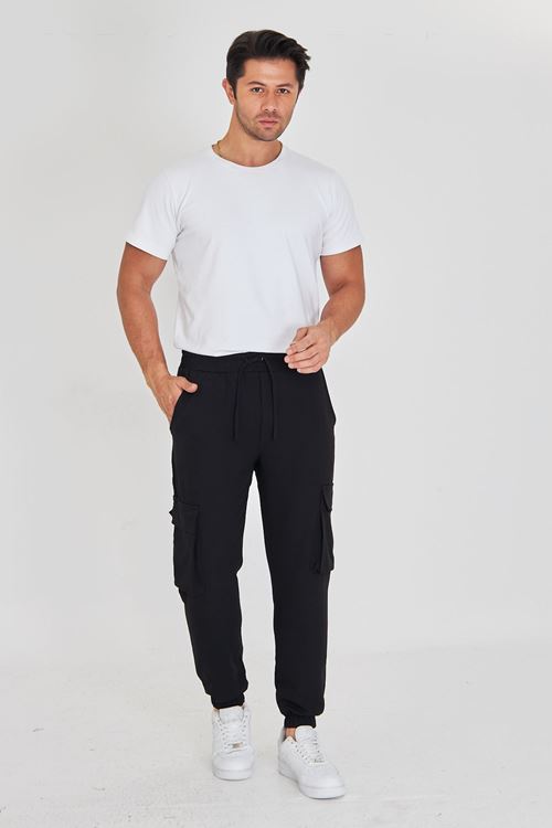 Duble Kumaş Kargo Cep Lastik Paça Pantolon