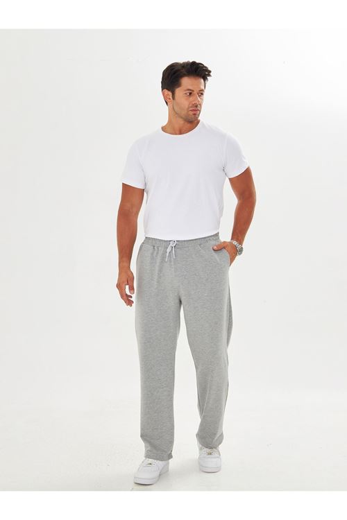 Erkek 2 İp Baggy Sade Bağcıklı Rahat Eşofman