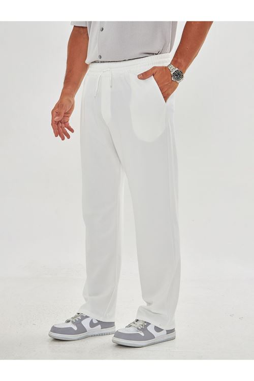 Erkek Baggy Krep Kumaş Bağcıklı Pantolon