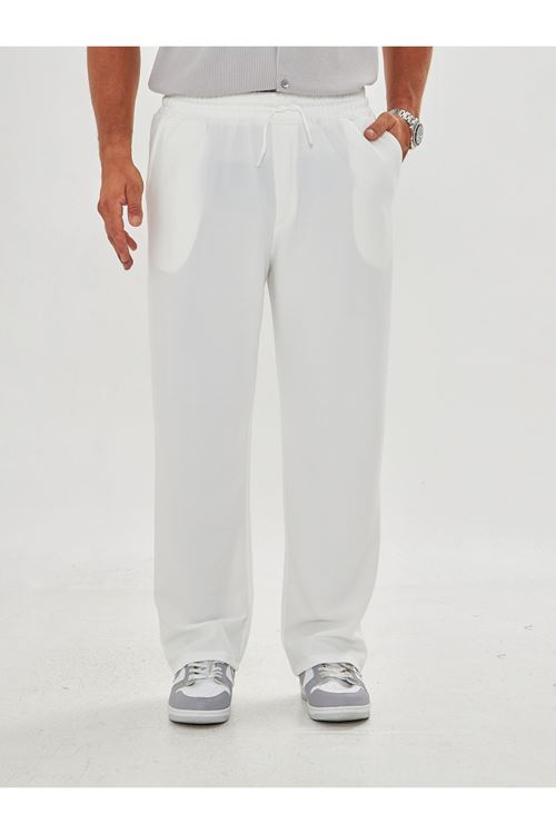 Erkek Baggy Krep Kumaş Bağcıklı Pantolon