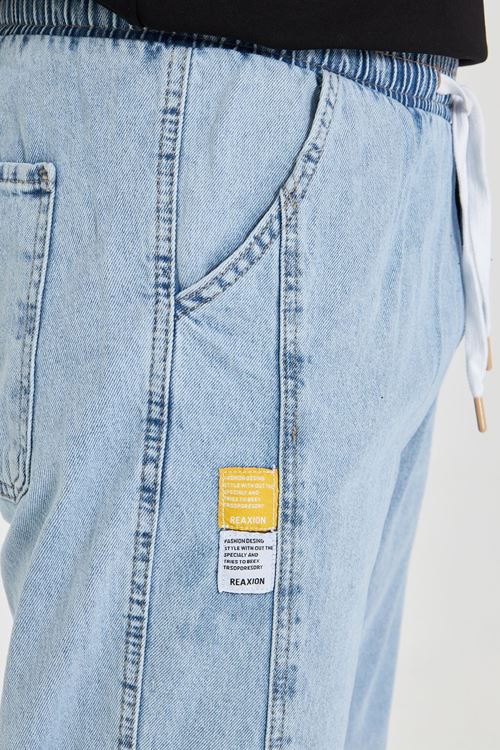 Erkek Parçalı Desen Yan Etiketli Paça Lastikli Bel Bağcıklı Pantolon 720