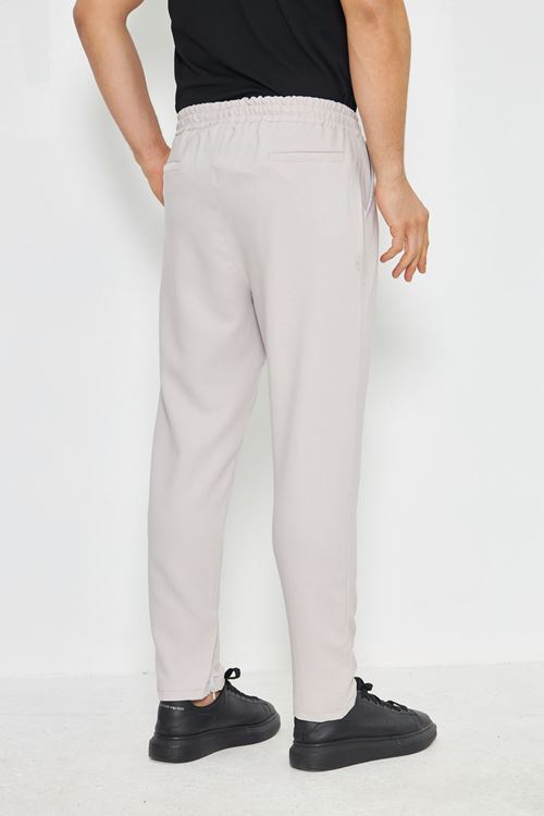 Erkek Çımalı Yandan Cepli Lastikli Bağcıklı Paça Fermuarlı Kullanışlı Slim Fit Jogger