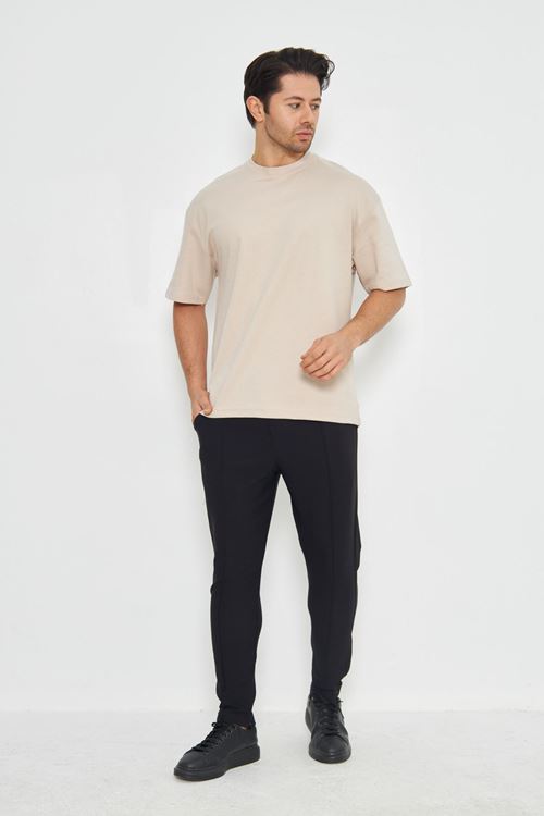 Erkek Bisiklet Yaka Oversize 2 Ip T-shirt