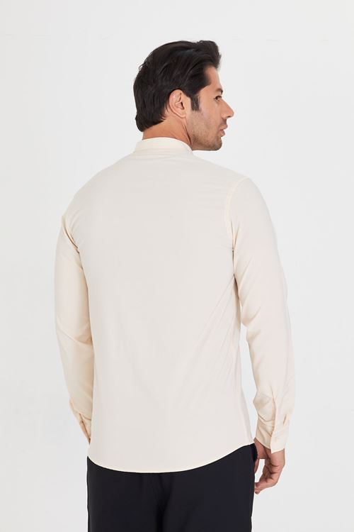 Slim Fit Hakim Yaka Erkek Gömlek Günlük Kullanıma Uygun