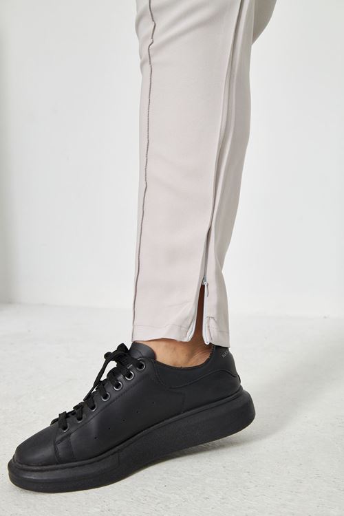 Erkek Çımalı Yandan Cepli Lastikli Bağcıklı Paça Fermuarlı Kullanışlı Slim Fit Jogger