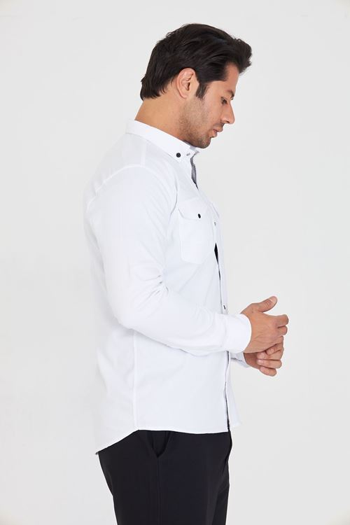 Slim Fit Jeans - Kot Erkek Gömlek Günlük Kullanıma Uygun