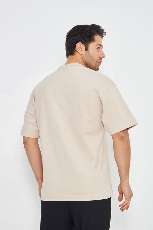 Erkek Bisiklet Yaka Oversize 2 Ip T-shirt