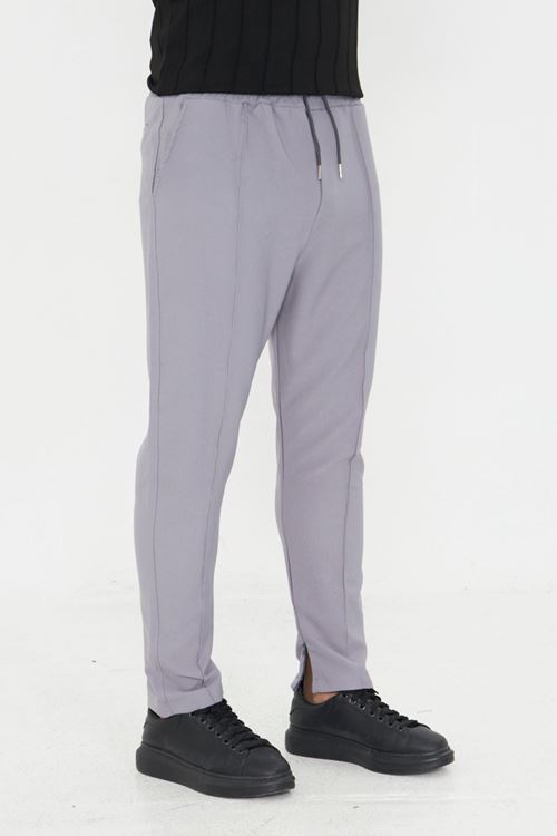 Erkek Çımalı Yandan Cepli Lastikli Bağcıklı Paça Fermuarlı Kullanışlı Slim Fit Jogger