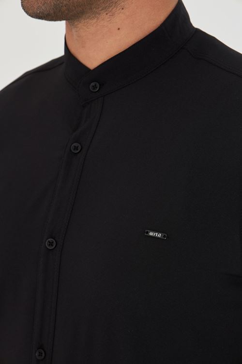 Slim Fit Hakim Yaka Erkek Gömlek Günlük Kullanıma Uygun