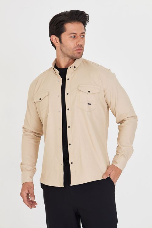 Slim Fit Jeans - Kot Erkek Gömlek Günlük Kullanıma Uygun