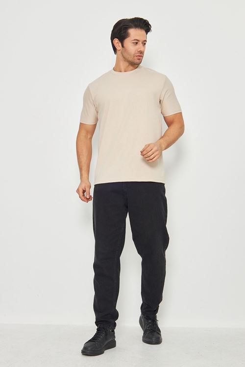 Erkek Sade Basic Bisiklet Yaka 2 İp Rahat Ferah Dokulu Kumaş Günlük Kullanıma Uygun T-shırt