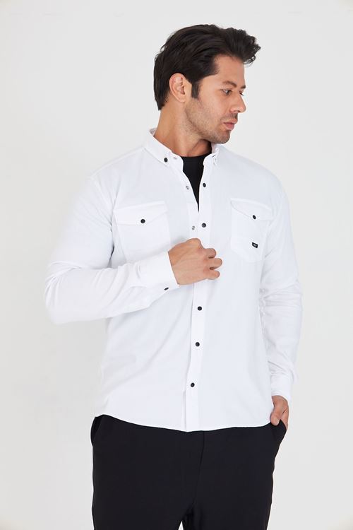 Slim Fit Jeans - Kot Erkek Gömlek Günlük Kullanıma Uygun