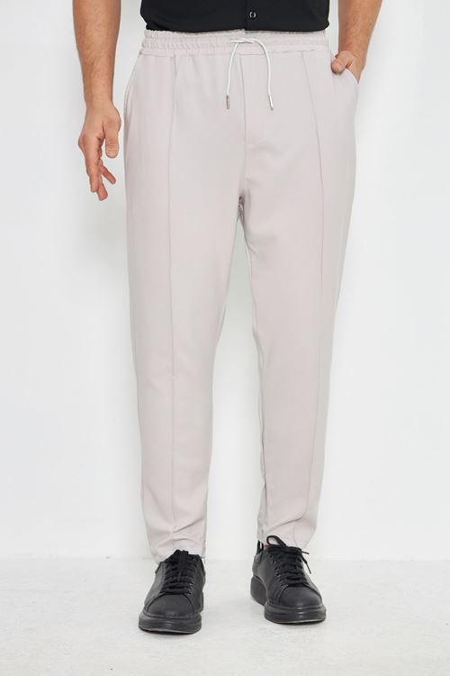 Erkek Çımalı Yandan Cepli Lastikli Bağcıklı Paça Fermuarlı Kullanışlı Slim Fit Jogger