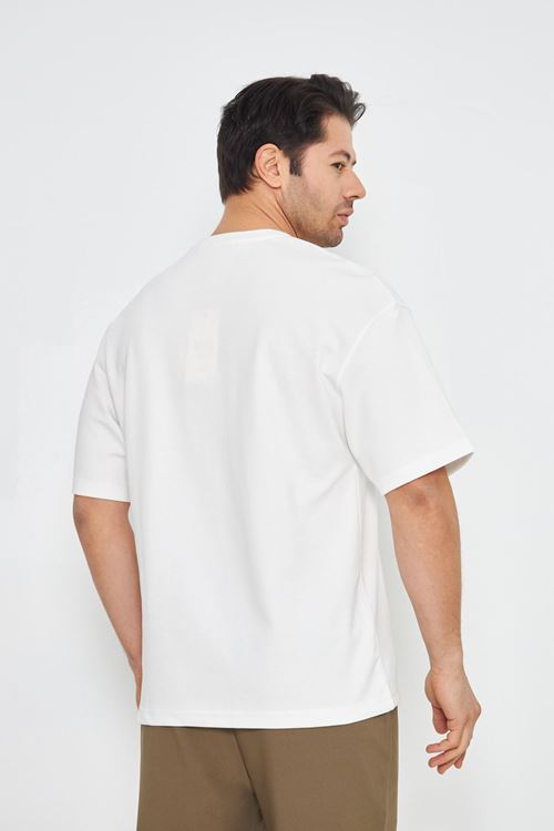 Erkek Bisiklet Yaka Oversize 2 Ip T-shirt