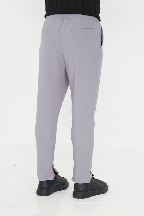 Erkek Çımalı Yandan Cepli Lastikli Bağcıklı Paça Fermuarlı Kullanışlı Slim Fit Jogger