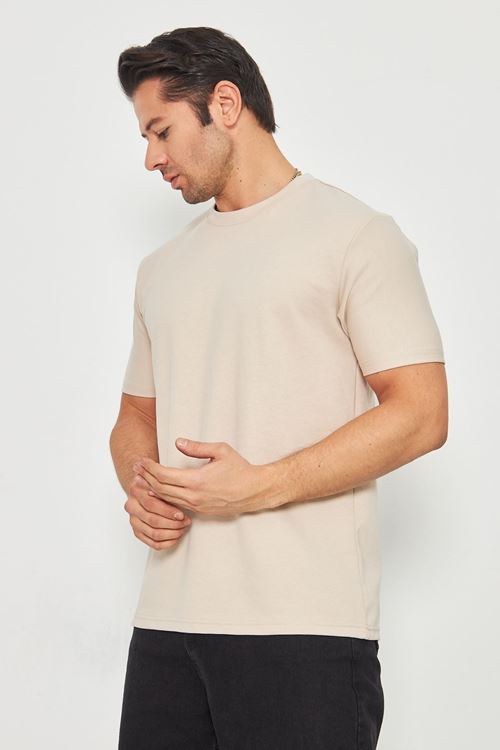 Erkek Sade Basic Bisiklet Yaka 2 İp Rahat Ferah Dokulu Kumaş Günlük Kullanıma Uygun T-shırt