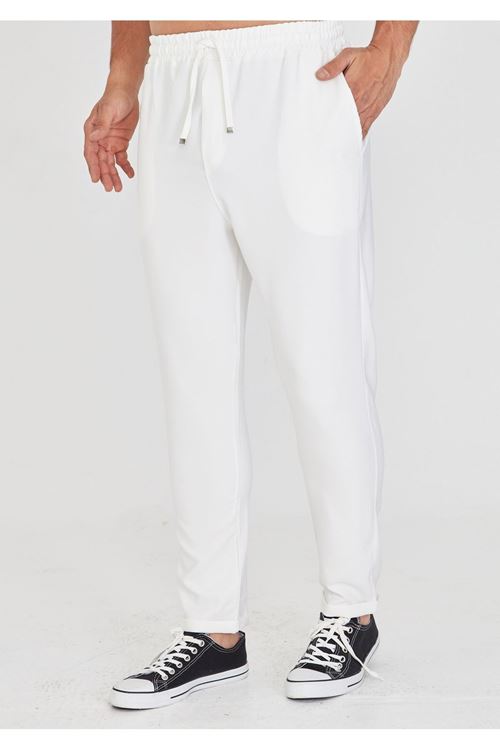 Erkek Bel Lastikli Bağcıklı Duble Paça Slim Fit Jogger Pantolon