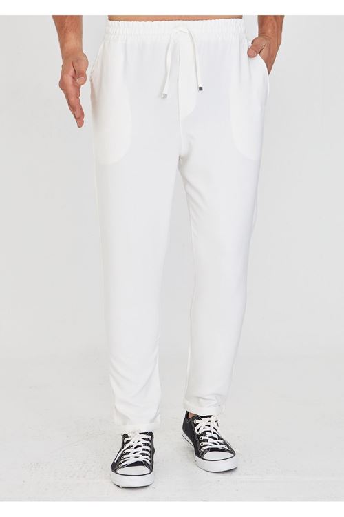 Erkek Bel Lastikli Bağcıklı Duble Paça Slim Fit Jogger Pantolon