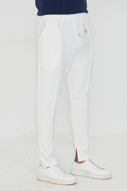 Erkek Çımalı Yandan Cepli Lastikli Bağcıklı Paça Fermuarlı Kullanışlı Slim Fit Jogger