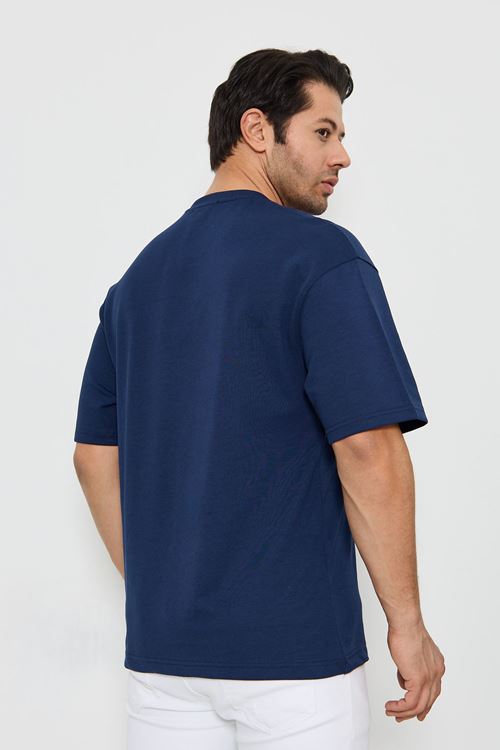 Erkek Bisiklet Yaka Oversize 2 Ip T-shirt