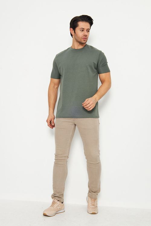 Erkek Sade Basic Bisiklet Yaka 2 İp Rahat Ferah Dokulu Kumaş Günlük Kullanıma Uygun T-shırt