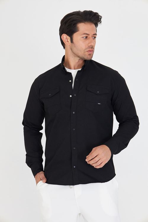 Slim Fit Jeans - Kot Erkek Gömlek Günlük Kullanıma Uygun