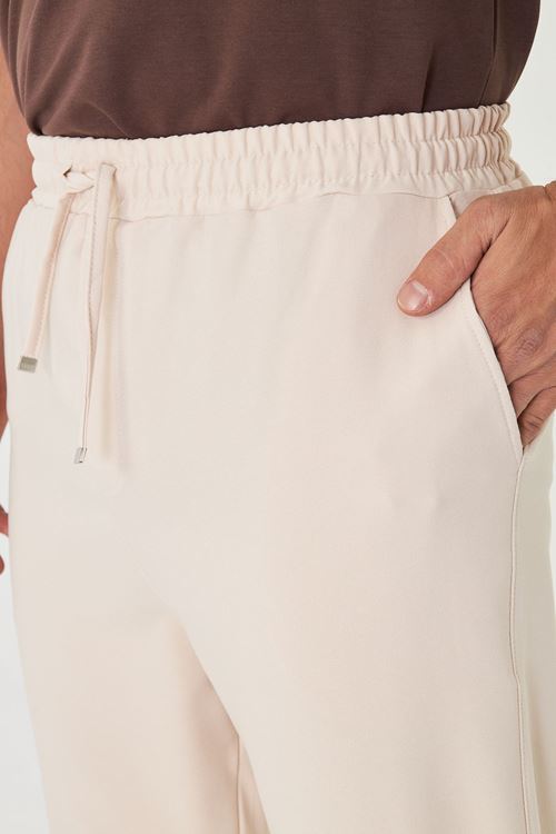 Erkek Bel Lastikli Bağcıklı Duble Paça Slim Fit Jogger Pantolon