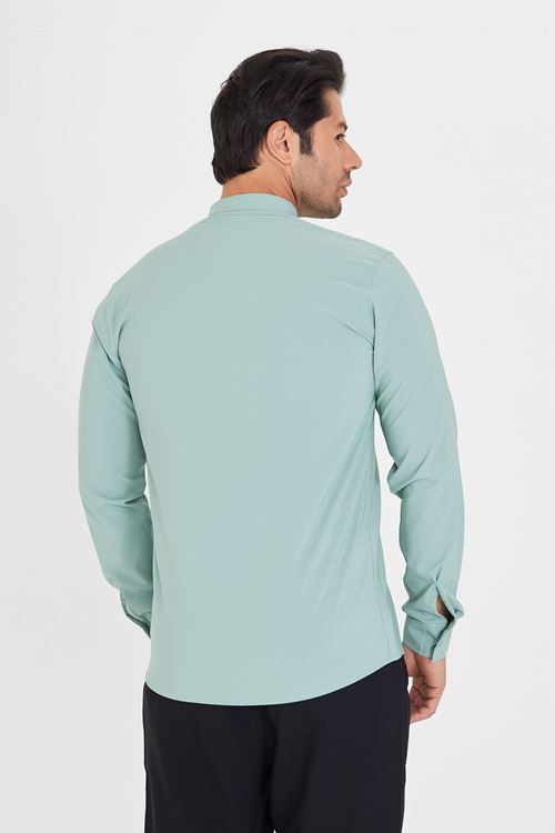 Slim Fit Hakim Yaka Erkek Gömlek Günlük Kullanıma Uygun
