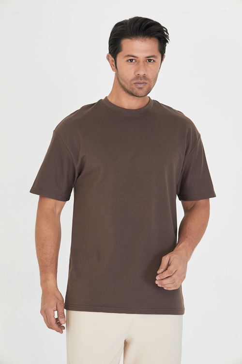 Erkek Bisiklet Yaka Oversize 2 Ip T-shirt