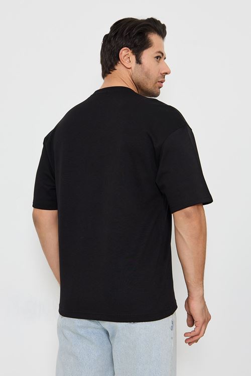 Erkek Bisiklet Yaka Oversize 2 Ip T-shirt